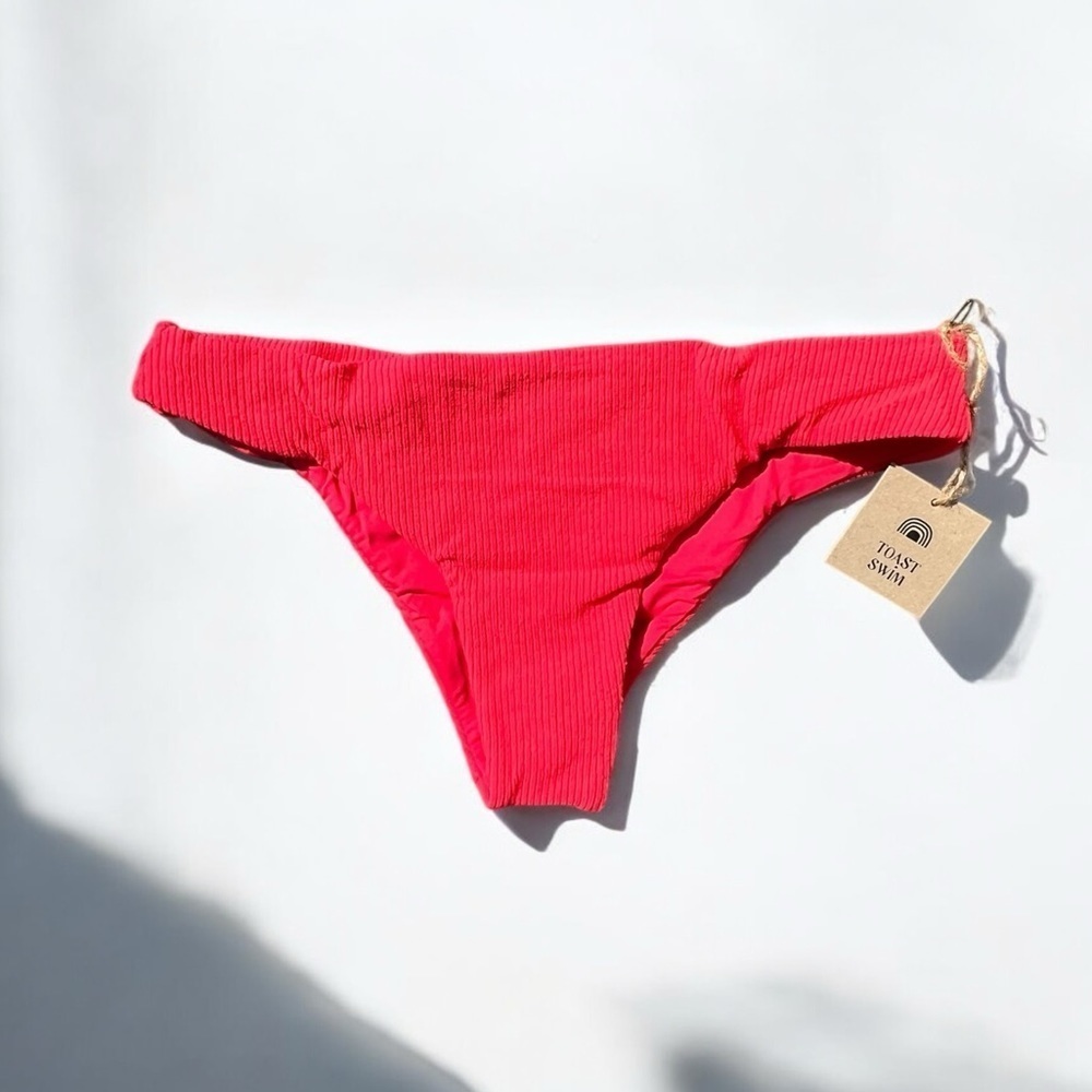 🌻NEW w.tags Free People x Toast Coral Classic Coverage Bikini Bottom Size Small